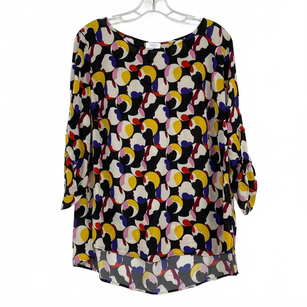 Akris Punto Black White Multicolor Printed Blouse | Regular Size 12